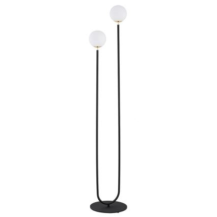 Argon 7073 - Lampada con piedistallo FERRONE 2xE14/7W/230V nero/bianco/oro