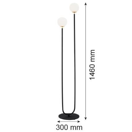 Argon 7073 - Lampada con piedistallo FERRONE 2xE14/7W/230V nero/bianco/oro