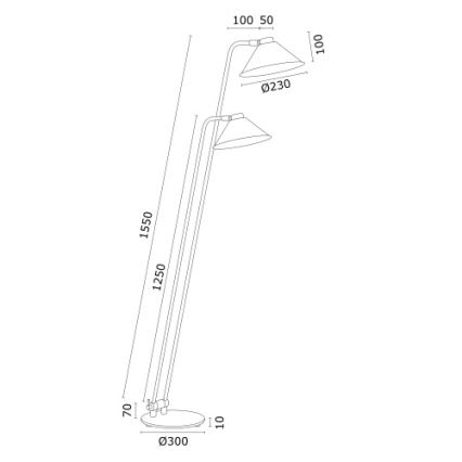 Argon 7074 - Lampada con piedistallo GABIAN 2xE27/15W/230V bianco