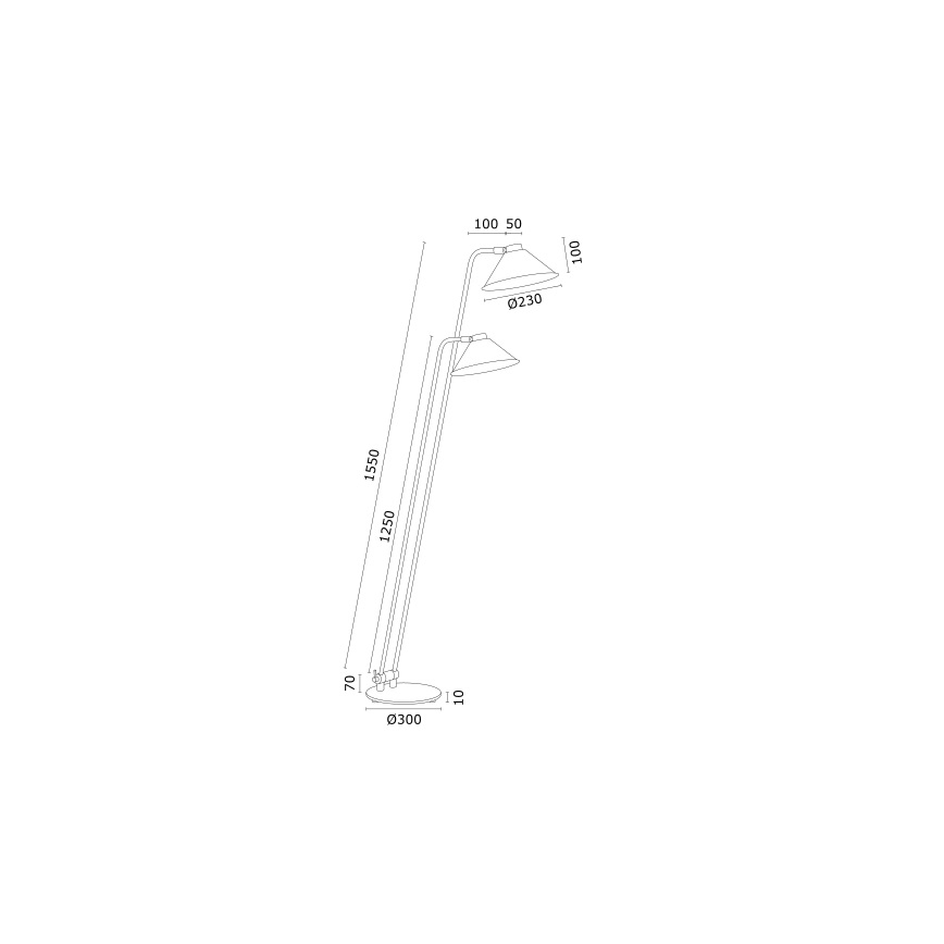 Argon 7075 - Lampada con piedistallo GABIAN 2xE27/15W/230V nero