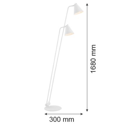 Argon 7076 - Lampada da terra AVALONE 2xE27/15W/230V bianco