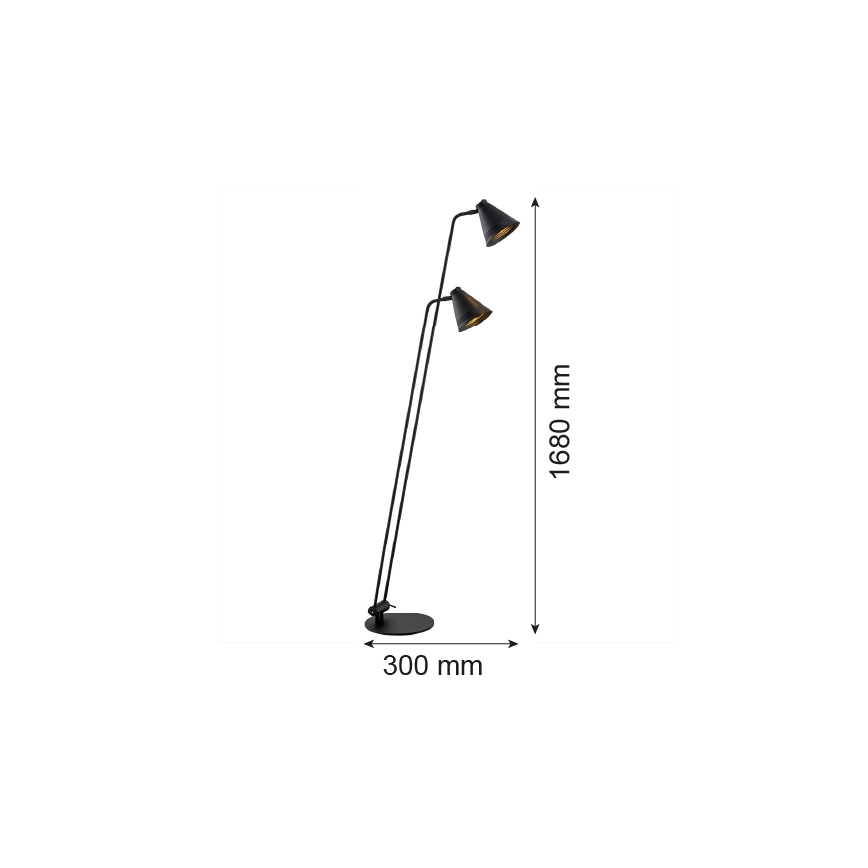 Argon 7077 - Lampada da terra AVALONE 2xE27/15W/230V nero