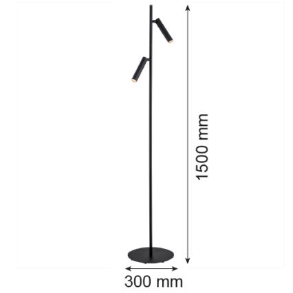 Argon 7082 - Lampada con piedistallo TORRE 2xG9/6W/230V nero