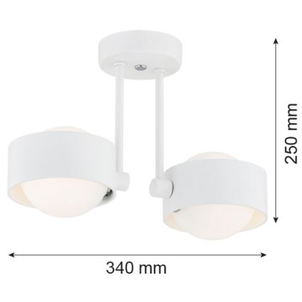 Argon 7088 - Lampadario su palo MASSIMO PLUS 2xG9/6W/230V bianco