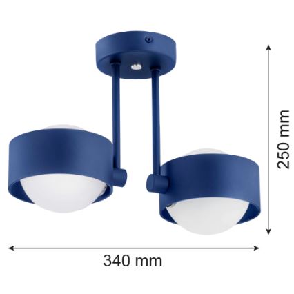 Argon 7090 - Lampadario su palo MASSIMO PLUS 2xG9/6W/230V blu