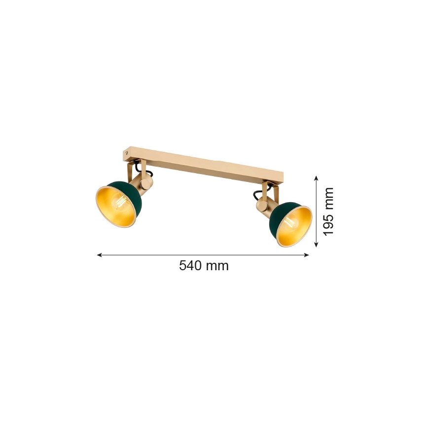 Argon 7143 - Faretto LENORA 2xE14/7W/230V oro/verde