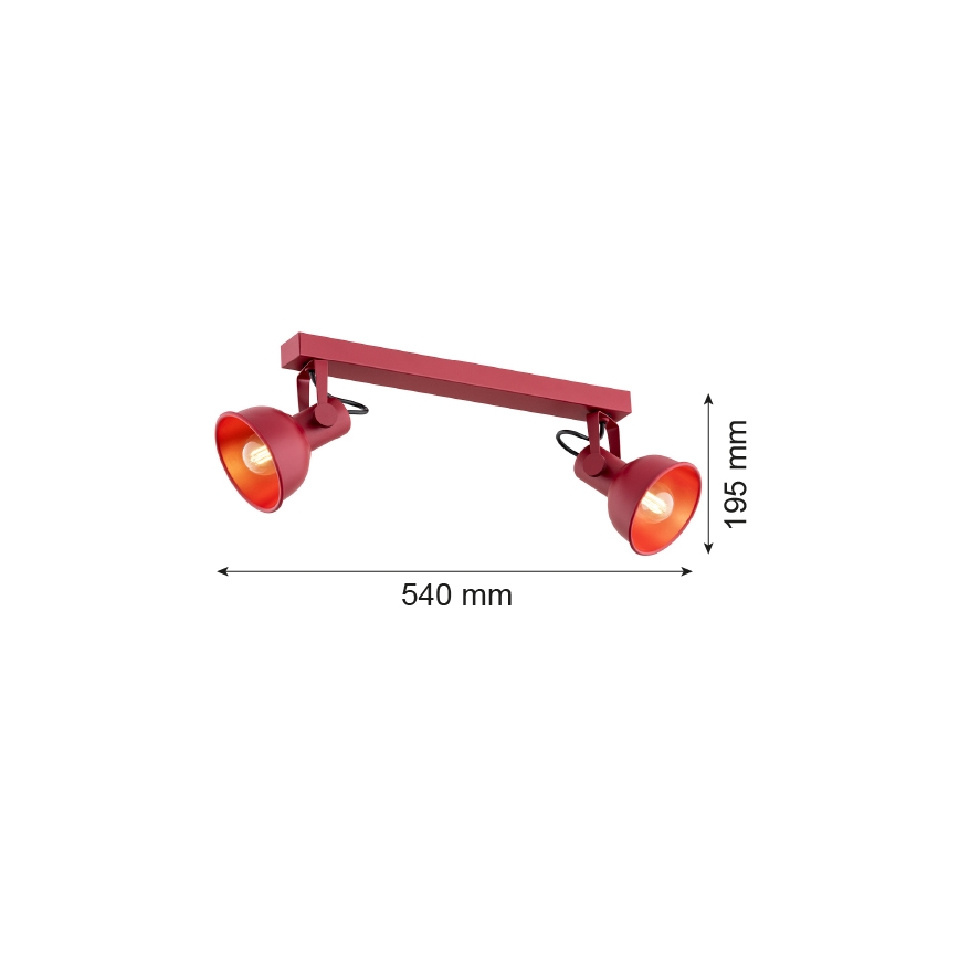 Argon 7173 - Faretto LENORA 2xE14/7W/230V rosso