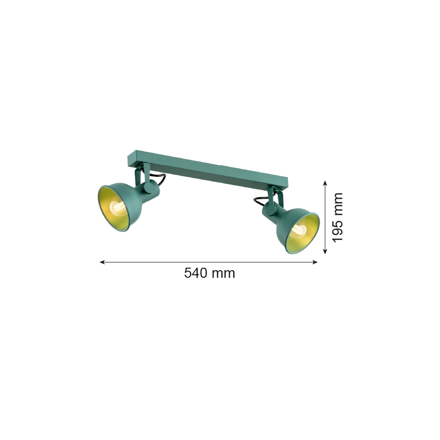 Argon 7174 - Faretto LENORA 2xE14/7W/230V verde