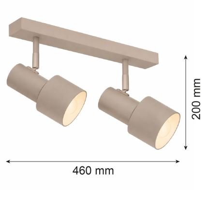 Argon 7294 - Faretto DOR 2xE27/15W/230V beige