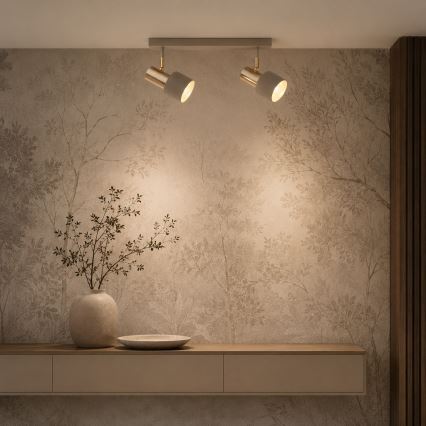 Argon 7299 - Faretto DOR 2xE27/15W/230V oro/beige