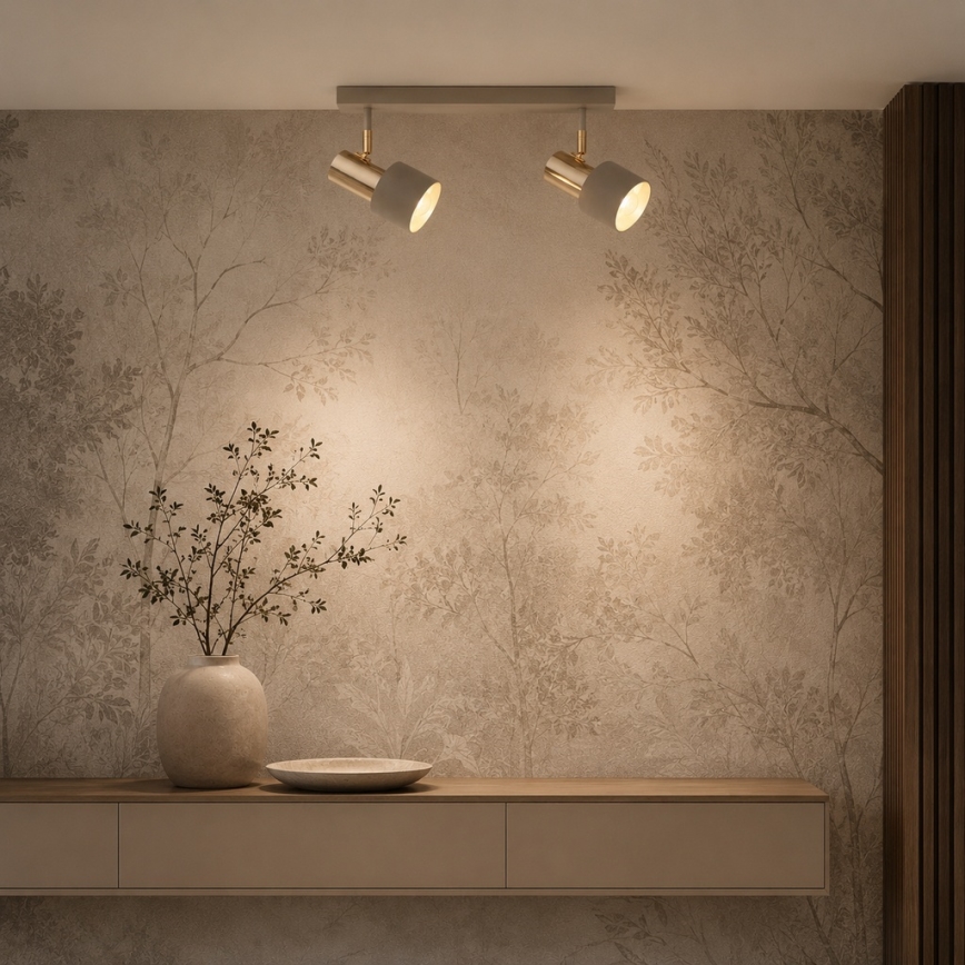 Argon 7299 - Faretto DOR 2xE27/15W/230V oro/beige