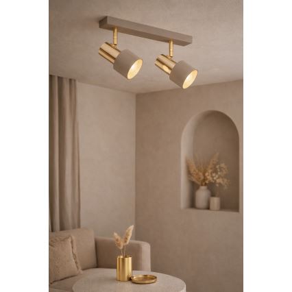 Argon 7299 - Faretto DOR 2xE27/15W/230V oro/beige