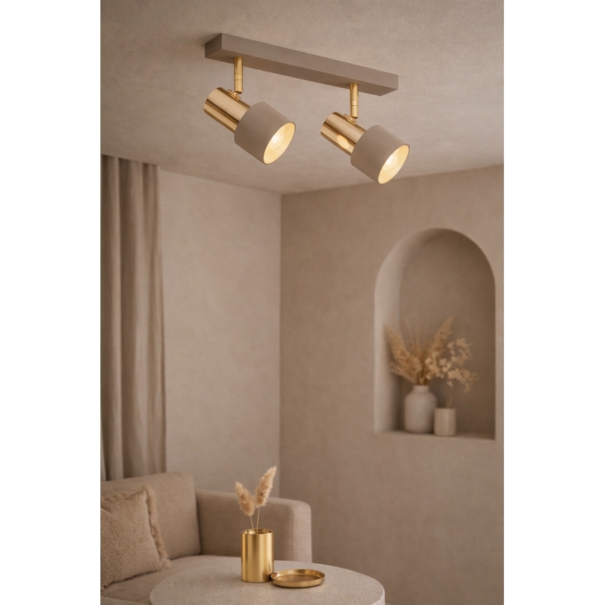 Argon 7299 - Faretto DOR 2xE27/15W/230V oro/beige