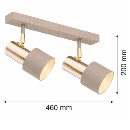 Argon 7299 - Faretto DOR 2xE27/15W/230V oro/beige