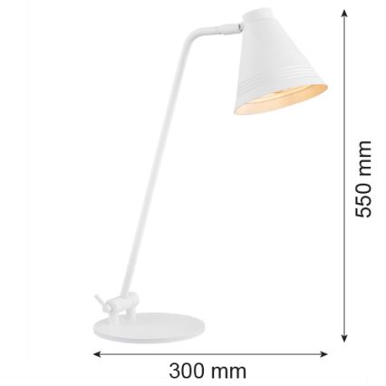 Argon 8000 - Lampada da tavolo AVALONE 1xE27/15W/230V bianco