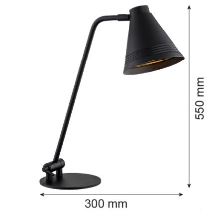 Argon 8002 - Lampada da tavolo AVALONE 1xE27/15W/230V nero