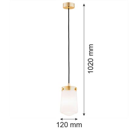 Argon 8004 - Lampadario a sospensione con filo PASADENA 1xE27/15W/230V oro/bianco