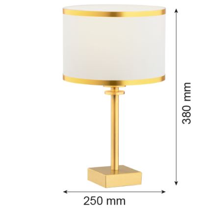 Argon 8029 - Lampada da tavolo ABBANO 1xE27/15W/230V ottone/bianco