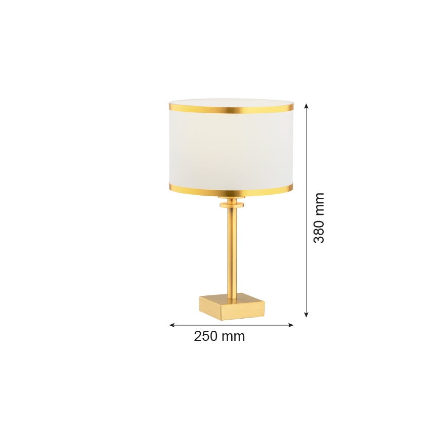 Argon 8029 - Lampada da tavolo ABBANO 1xE27/15W/230V ottone/bianco