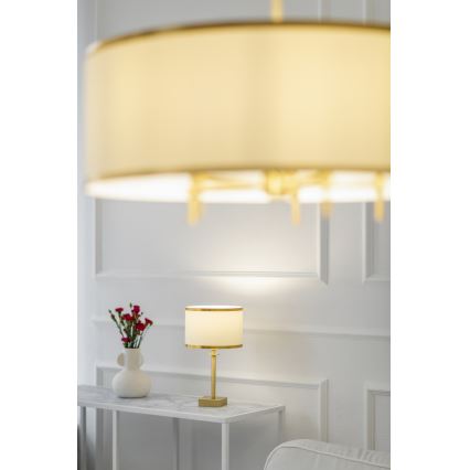 Argon 8047 - Lampada da tavolo ABBANO 1xE27/15W/230V ottone/bianco