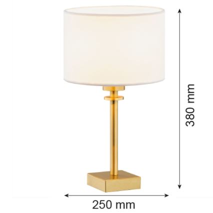 Argon 8047 - Lampada da tavolo ABBANO 1xE27/15W/230V ottone/bianco