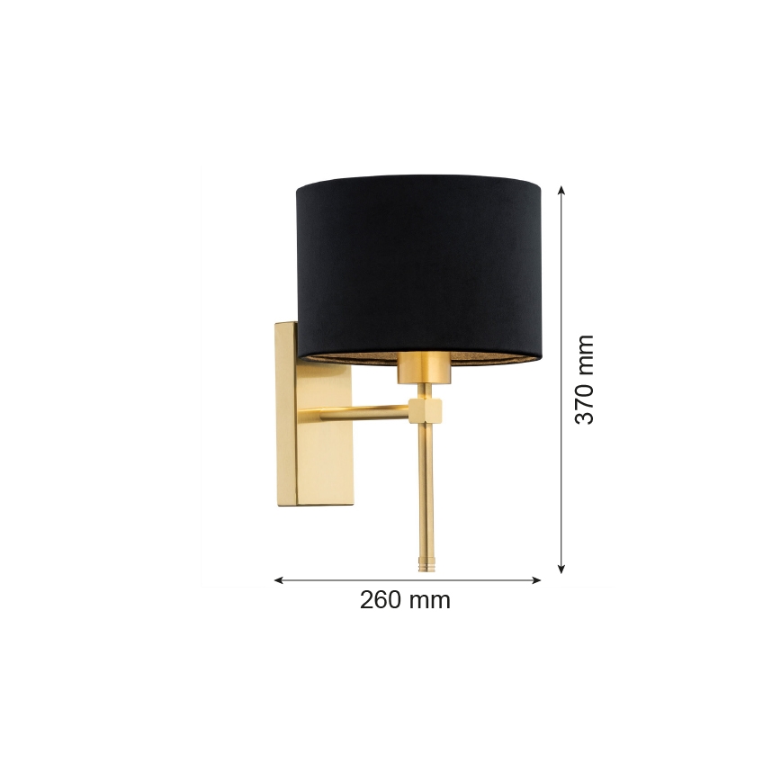 Argon 8050 - Applique ABBANO 1xE27/15W/230V ottone/nero