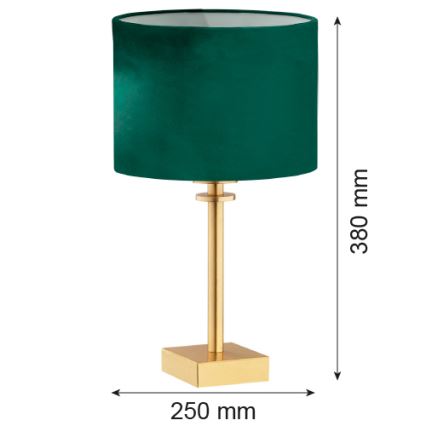 Argon 8106 - Lampada da tavolo ABBANO 1xE27/15W/230V ottone/verde