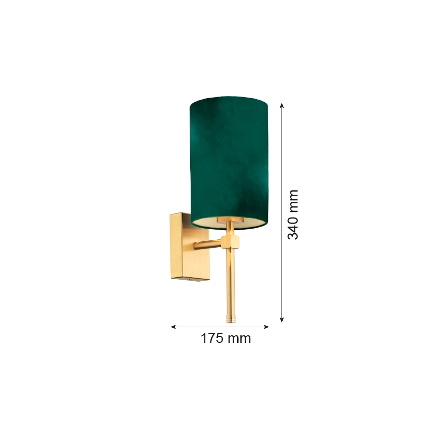 Argon 8109 - Applique ABRUZZO 1xE14/7W/230V ottone/verde