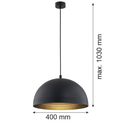 Argon 8242 - Lampadario a sospensione con filo BONITA 1xE27/15W/230V nero