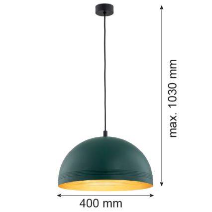 Argon 8243 - Lampadario a sospensione con filo BONITA 1xE27/15W/230V verde