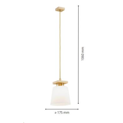 Argon 8261 - Lampadario a sospensione con filo ARDEN 1xE27/15W/230V oro