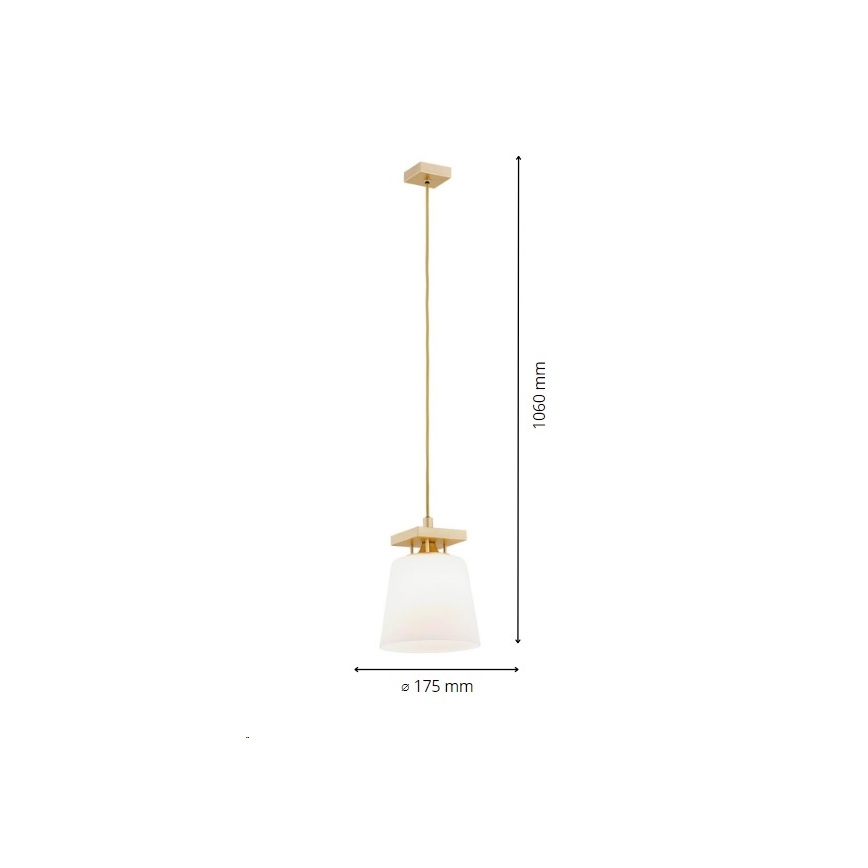 Argon 8261 - Lampadario a sospensione con filo ARDEN 1xE27/15W/230V oro