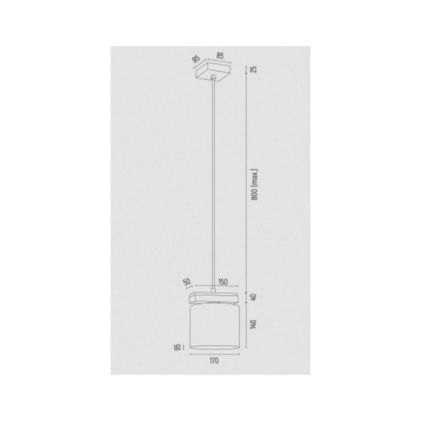 Argon 8276 - Lampadario a sospensione con filo CANOA 1xE27/15W/230V nero