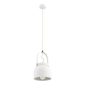 Argon 8280 - Lampadario a sospensione con filo LOGAN 1xE27/15W/230V diametro 20 cm bianco