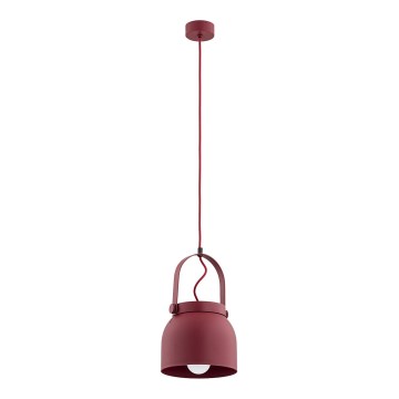 Argon 8282 - Lampadario a sospensione con filo LOGAN 1xE27/15W/230V diametro 20 cm rosso