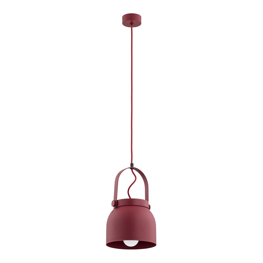 Argon 8282 - Lampadario a sospensione con filo LOGAN 1xE27/15W/230V diametro 20 cm rosso