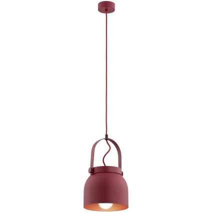 Argon 8282 - Lampadario a sospensione con filo LOGAN 1xE27/15W/230V diametro 20 cm rosso