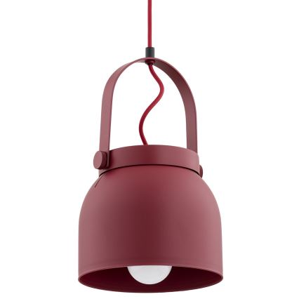 Argon 8282 - Lampadario a sospensione con filo LOGAN 1xE27/15W/230V diametro 20 cm rosso