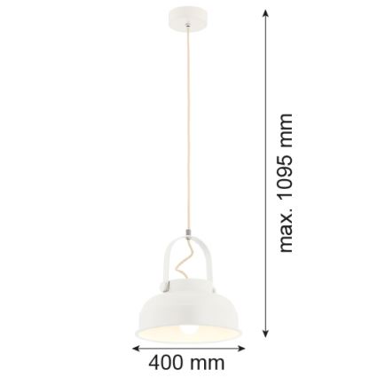 Argon 8284 - Lampadario a sospensione con filo DAKOTA 1xE27/15W/230V bianco