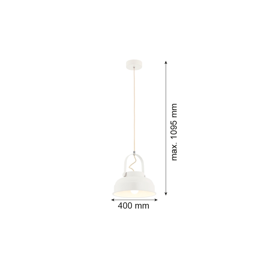 Argon 8284 - Lampadario a sospensione con filo DAKOTA 1xE27/15W/230V bianco