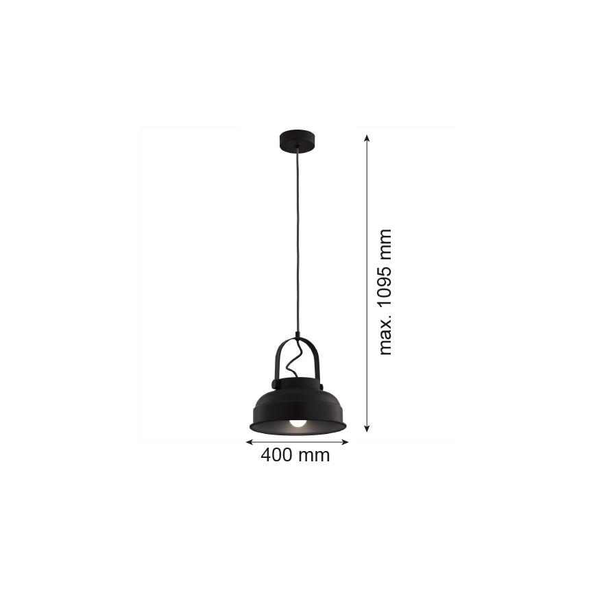 Argon 8285 - Lampadario a sospensione con filo DAKOTA 1xE27/15W/230V nero