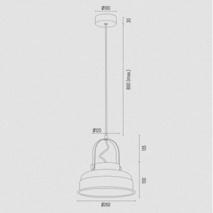 Argon 8285 - Lampadario a sospensione con filo DAKOTA 1xE27/15W/230V nero