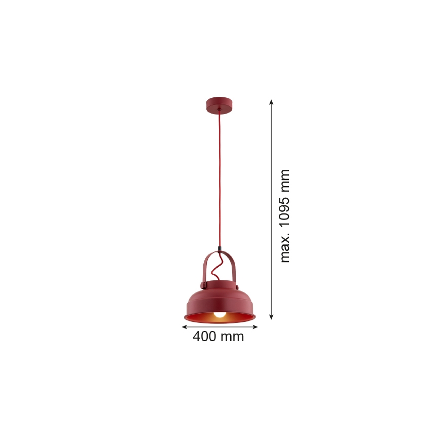 Argon 8286 - Lampadario a sospensione con filo DAKOTA 1xE27/15W/230V rosso