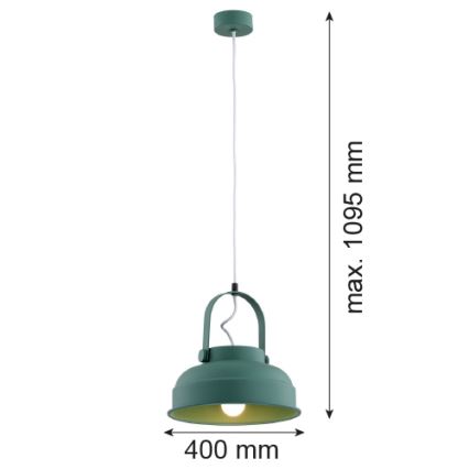 Argon 8287 - Lampadario a sospensione con filo DAKOTA 1xE27/15W/230V verde