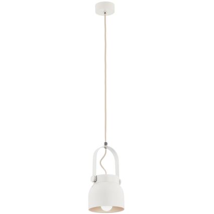 Argon 8290 - Lampadario a sospensione con filo LOGAN 1xE27/15W/230V diametro 14 cm bianco