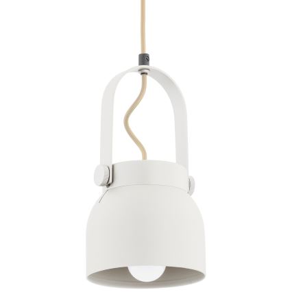 Argon 8290 - Lampadario a sospensione con filo LOGAN 1xE27/15W/230V diametro 14 cm bianco