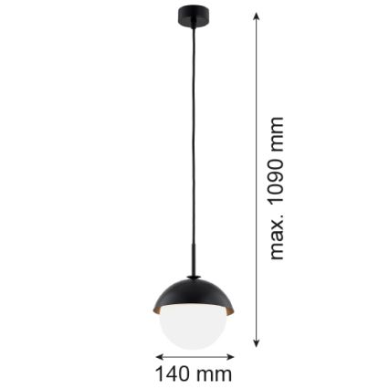 Argon 8295 - Lampadario a sospensione con filo CAPPELLO 1xE27/15W/230V nero