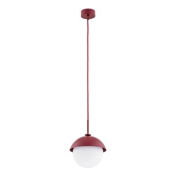 Argon 8296 - Lampadario a sospensione con filo CAPPELLO 1xE27/15W/230V rosso