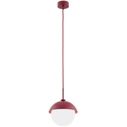 Argon 8296 - Lampadario a sospensione con filo CAPPELLO 1xE27/15W/230V rosso