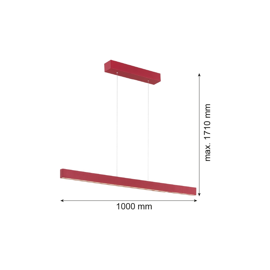 Argon 8304 - Lampadario LED a sospensione con filo BALANS LED/35W/230V 3000K rosso